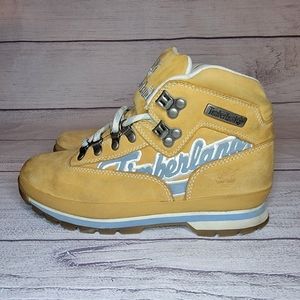 Timberland Men's Euro Hiker Wheat Leather Boots 37374 Size 8.5M Timberland Logo!